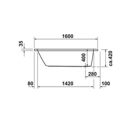 Bồn tắm âm D-code 1600 588.45.647